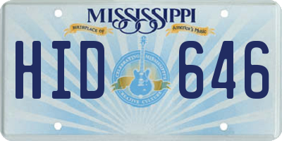 MS license plate HID646