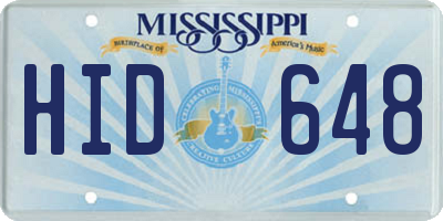 MS license plate HID648