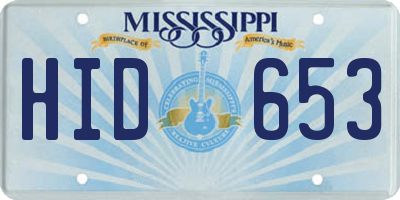 MS license plate HID653
