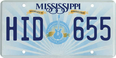 MS license plate HID655