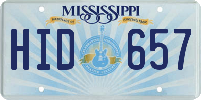 MS license plate HID657