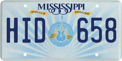 MS license plate HID658