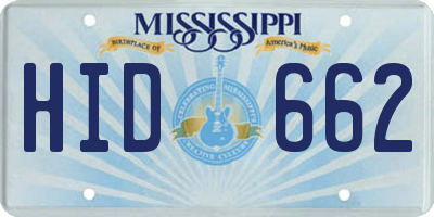 MS license plate HID662