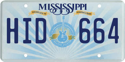 MS license plate HID664