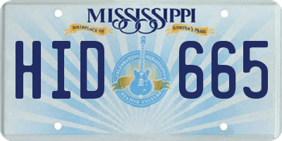MS license plate HID665