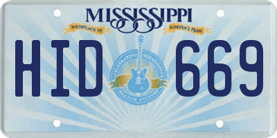 MS license plate HID669