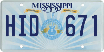 MS license plate HID671