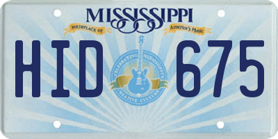 MS license plate HID675