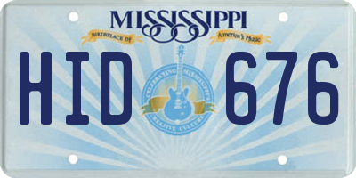 MS license plate HID676