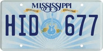 MS license plate HID677