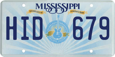 MS license plate HID679