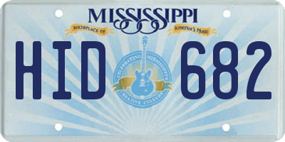 MS license plate HID682