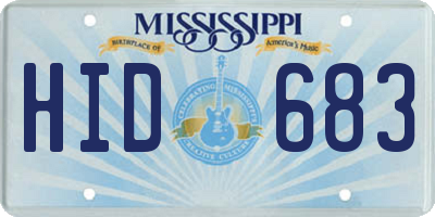 MS license plate HID683