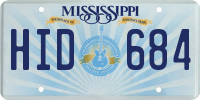 MS license plate HID684