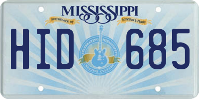 MS license plate HID685