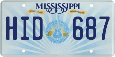 MS license plate HID687