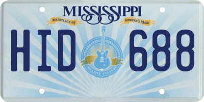 MS license plate HID688