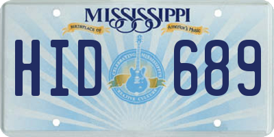 MS license plate HID689