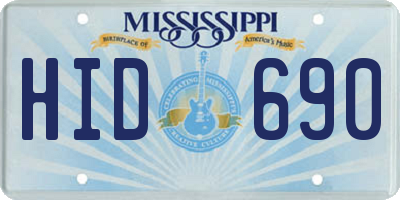 MS license plate HID690