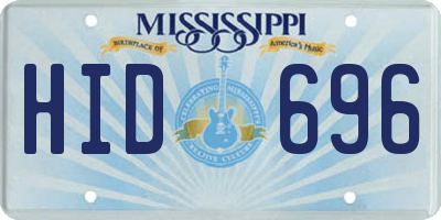 MS license plate HID696