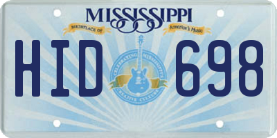 MS license plate HID698