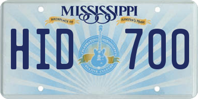 MS license plate HID700