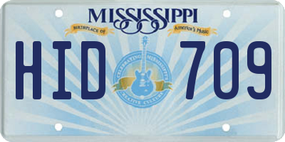 MS license plate HID709