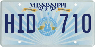 MS license plate HID710