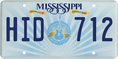 MS license plate HID712