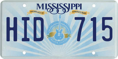 MS license plate HID715