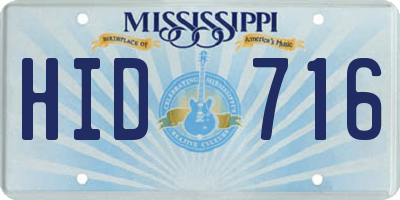 MS license plate HID716