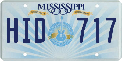 MS license plate HID717
