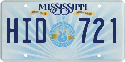 MS license plate HID721