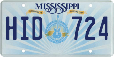 MS license plate HID724