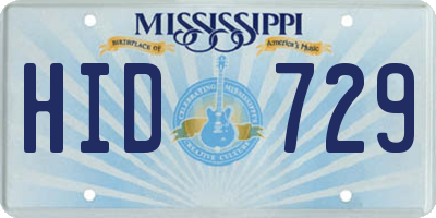 MS license plate HID729