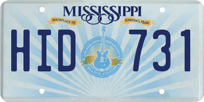 MS license plate HID731