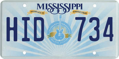 MS license plate HID734