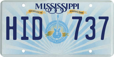 MS license plate HID737
