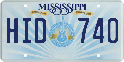 MS license plate HID740