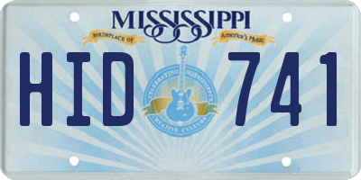 MS license plate HID741
