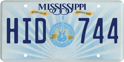 MS license plate HID744