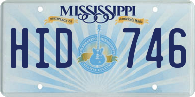 MS license plate HID746
