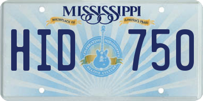 MS license plate HID750