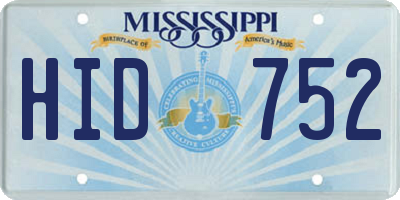 MS license plate HID752