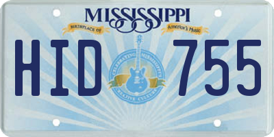 MS license plate HID755