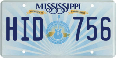 MS license plate HID756
