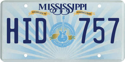 MS license plate HID757