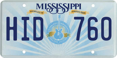 MS license plate HID760