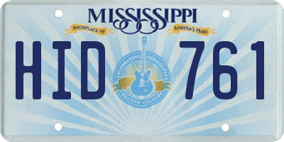 MS license plate HID761