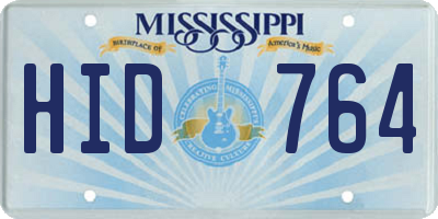 MS license plate HID764